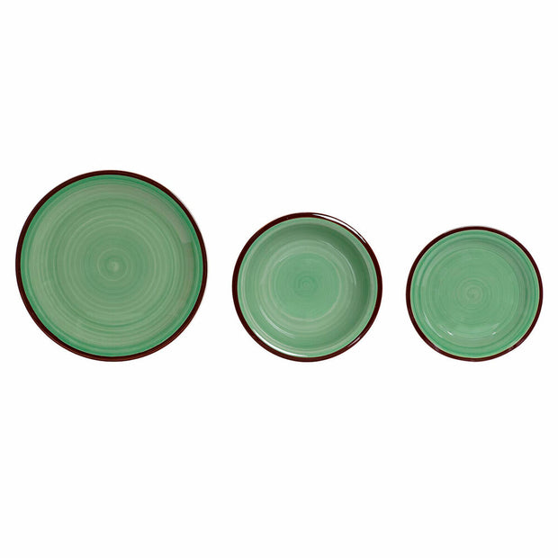 Geschirr DKD Home Decor S3025791 Steingut (26,5 x 26,5 x 3 cm) (21 x 21 x 5,5 cm) (26.5 x 26.5 x 3 cm) (19 x 19 x 3 cm) (18 pcs)
