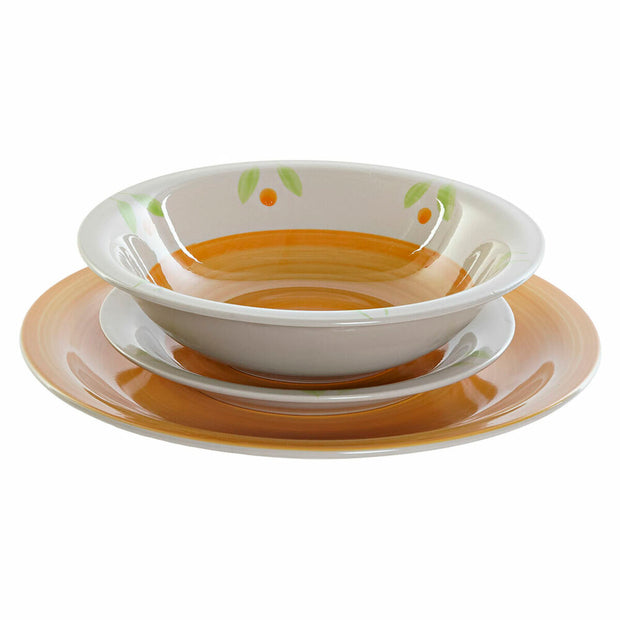 Geschirr DKD Home Decor Steingut (21 x 21 x 5,5 cm) (26.5 x 26.5 x 3 cm) (19 x 19 x 3 cm) (18 pcs)