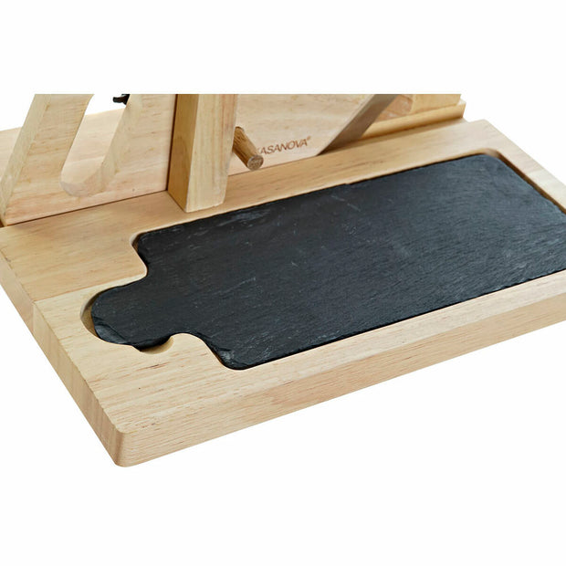 Schneidemaschine DKD Home Decor Wurstware Edelstahl Kautschukholz Tafel natürlich (26 x 20 x 10 cm)