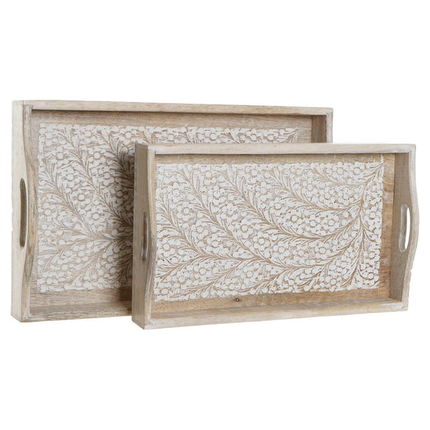 Tablettset DKD Home Decor Zweig Mango-Holz 2 Stücke (43 x 27,5 x 7,5 cm)