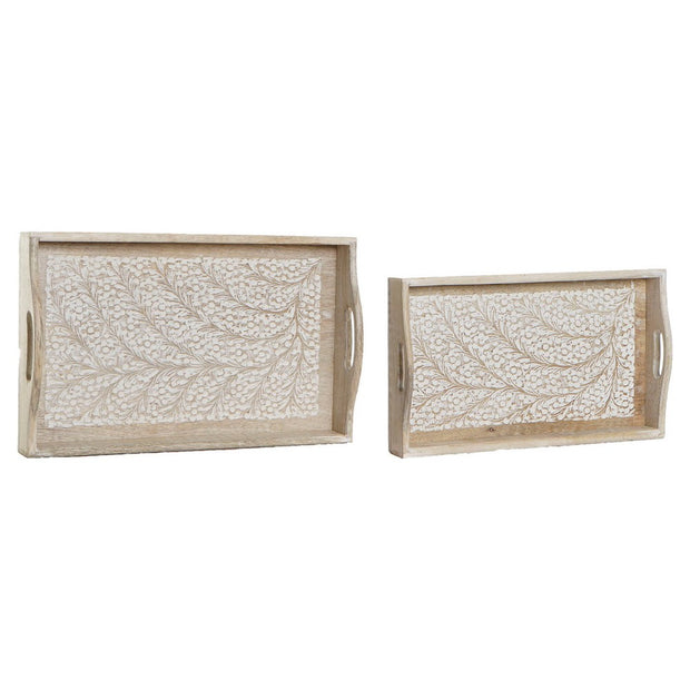 Tablettset DKD Home Decor Zweig Mango-Holz 2 Stücke (43 x 27,5 x 7,5 cm)
