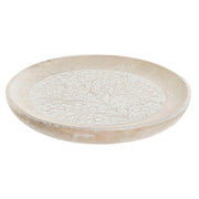 Ablageschale DKD Home Decor Braun Weiß Mango-Holz (20.5 x 2 x 20.5 cm) (20 cm) (20 x 20 cm)