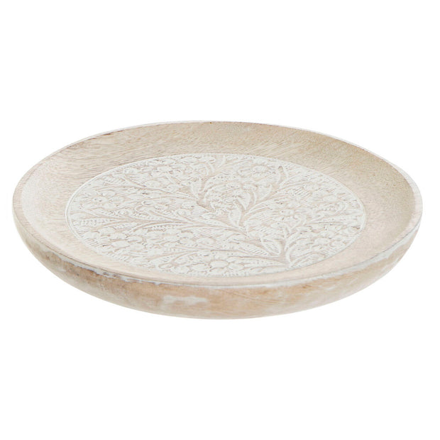 Ablageschale DKD Home Decor Braun Weiß Mango-Holz (20.5 x 2 x 20.5 cm) (20 cm) (20 x 20 cm)