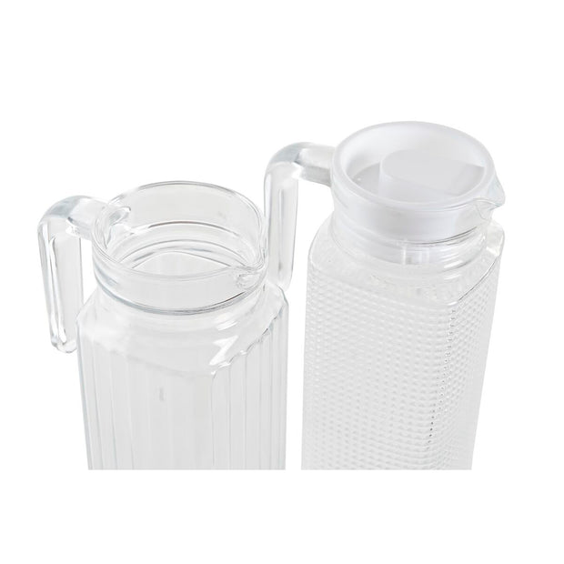 Transparenter Glaskrug DKD Home Decor Grundlegend (7,6 x 12 x 24 cm) (2 Stück)
