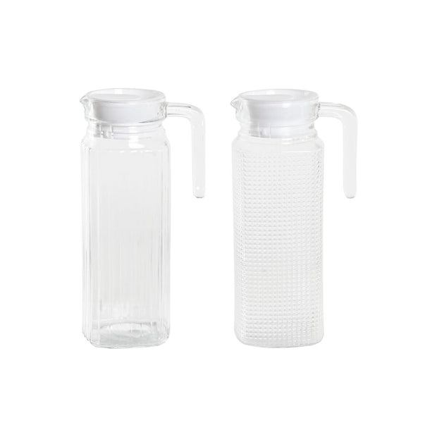 Transparenter Glaskrug DKD Home Decor Grundlegend (7,6 x 12 x 24 cm) (2 Stück)