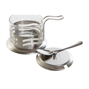 Zuckerdose DKD Home Decor Silberfarben Grundlegend Kristall Edelstahl (15 x 10,5 x 10 cm)