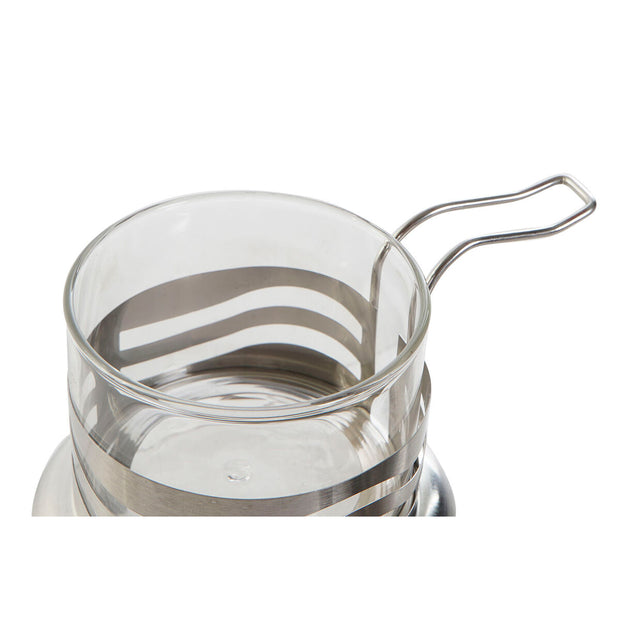 Zuckerdose DKD Home Decor Silberfarben Grundlegend Kristall Edelstahl (15 x 10,5 x 10 cm)