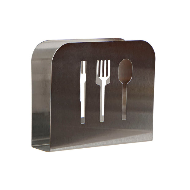 Serviettenring DKD Home Decor Essbestecke Silberfarben Edelstahl (15 x 4 x 12,5 cm)