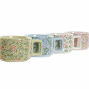 Satz von Kaffeetassen DKD Home Decor Blau Rosa Metall grün Blomster Dolomite (13 x 9,5 x 6,5 cm) (4 pcs) (260 ml)