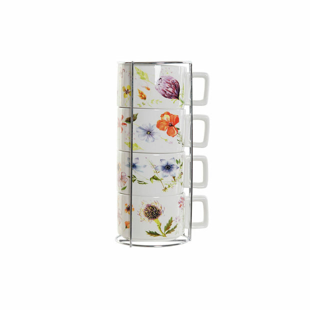 Satz von Kaffeetassen DKD Home Decor Metall Dolomite (13 x 9,5 x 6,5 cm) (4 pcs) (260 ml)