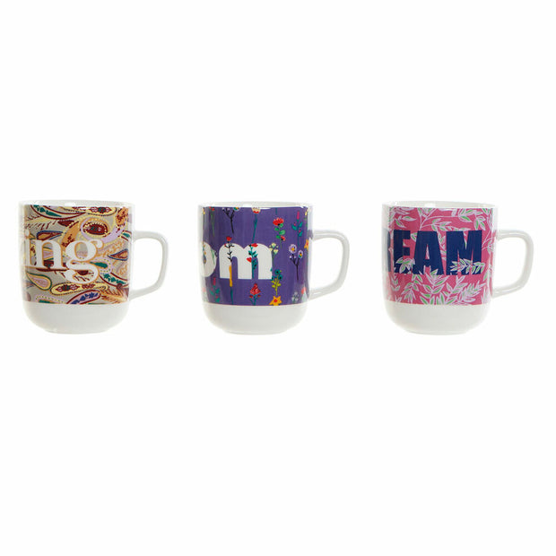 Henkelbecher DKD Home Decor Porzellan (380 ml) (3 pcs)
