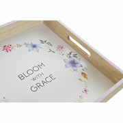 Schale DKD Home Decor Bloom Holz MDF (2 pcs) (32 x 32 x 5 cm)