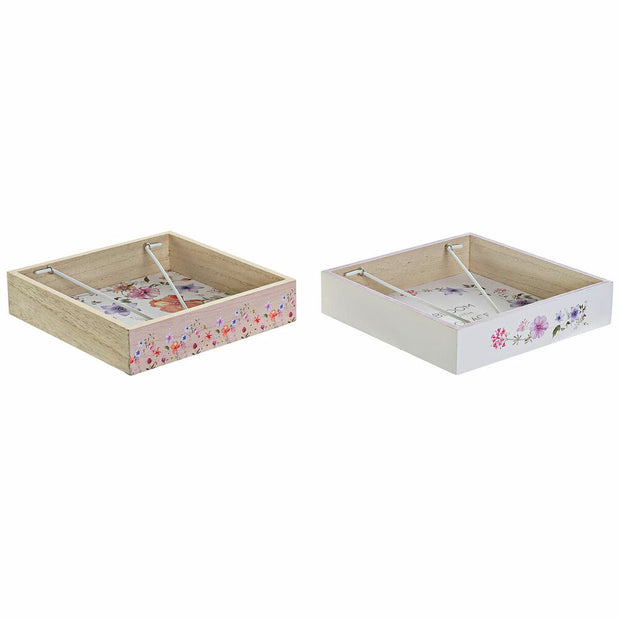 Serviettenring DKD Home Decor Bloom Metall Holz MDF (2 pcs)