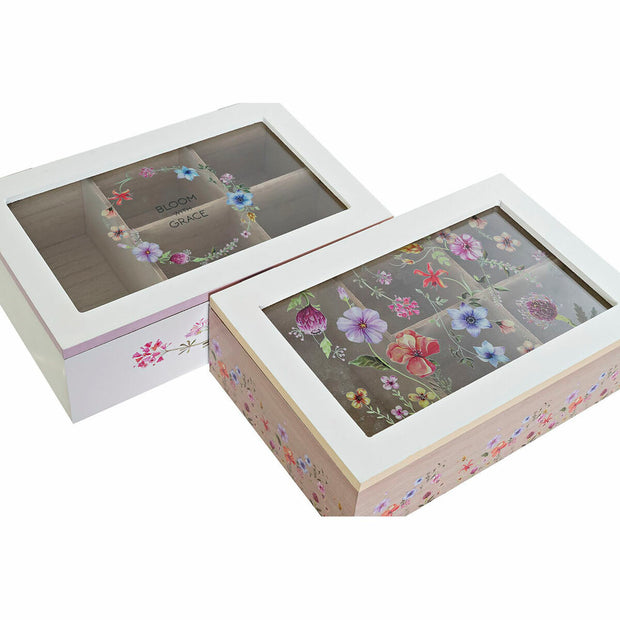 Teebox DKD Home Decor Kristall Holz MDF (23 x 15 x 7 cm) (2 pcs)
