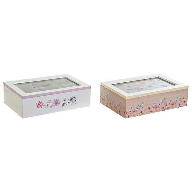 Teebox DKD Home Decor Kristall Holz MDF (23 x 15 x 7 cm) (2 pcs)