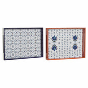 Schale DKD Home Decor Kachel Holz MDF (2 pcs) (40 x 30 x 5 cm)
