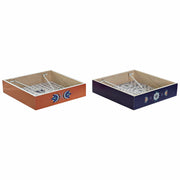 Serviettenring DKD Home Decor Kachel Blau Weiß Metall Terrakotta Holz MDF (2 pcs)