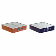 Teebox DKD Home Decor Kristall Holz MDF Kachel (2 pcs) (24 x 24 x 6.5 cm)