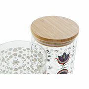 Gefäß DKD Home Decor natürlich Blau Kachel (10 x 10 x 12,5 cm) (700 ml) (2 Stück)