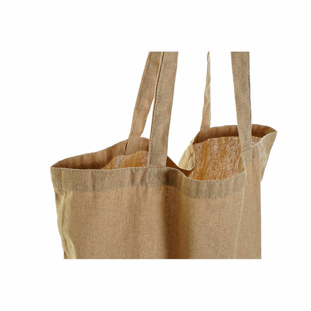 Shopping Bag DKD Home Decor Canvas Blue Pink Brown (43 x 15 x 66 cm) (3 pcs)