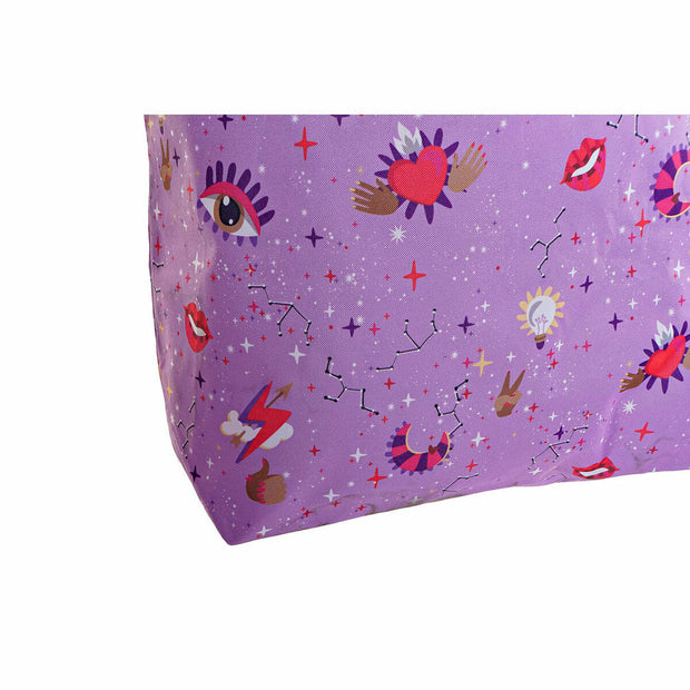Shopping Bag DKD Home Decor Pink Lilac Polyester Nylon (43 x 15 x 66 cm) (2 pcs)