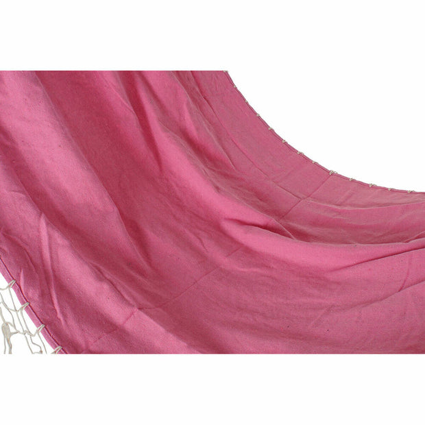 Hammock DKD Home Decor Pink Polyester Cotton Pinewood Fringe (255 x 80 x 28 cm)
