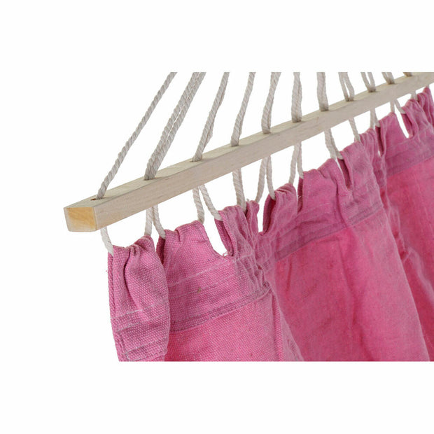 Hammock DKD Home Decor Pink Polyester Cotton Pinewood Fringe (255 x 80 x 28 cm)