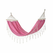 Hammock DKD Home Decor Pink Polyester Cotton Pinewood Fringe (255 x 80 x 28 cm)