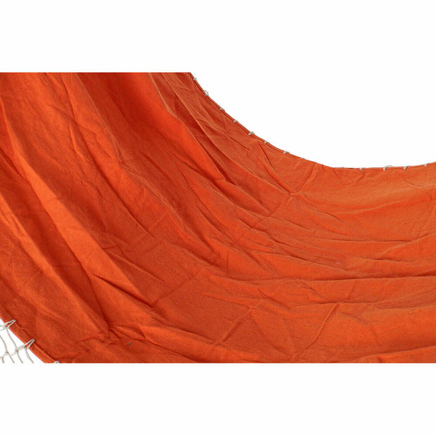 Hammock DKD Home Decor Orange Polyester Cotton Pinewood Fringe (255 x 80 x 28 cm)