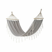 Hammock DKD Home Decor Grey Polyester Cotton Pinewood Fringe (255 x 80 x 28 cm)