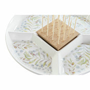 Tablett für Snacks DKD Home Decor Bambus Steingut (23.5 x 23.5 x 7 cm)