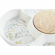 Satz für Appetithäppchen DKD Home Decor Bambus Steingut (22 x 22 x 7 cm)
