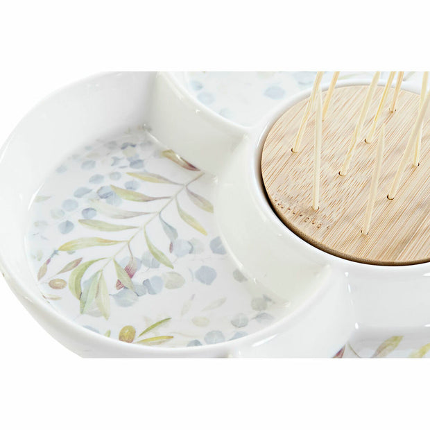 Satz für Appetithäppchen DKD Home Decor Bambus Steingut (22 x 22 x 7 cm)