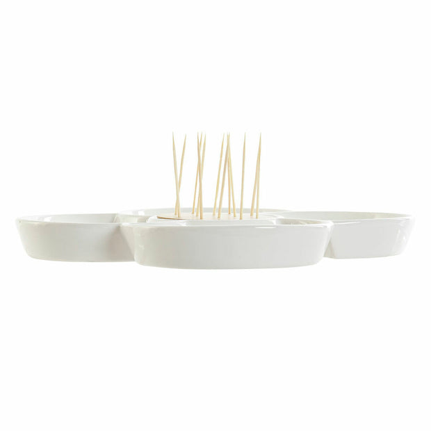 Satz für Appetithäppchen DKD Home Decor Bambus Steingut (22 x 22 x 7 cm)