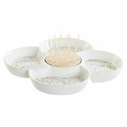 Satz für Appetithäppchen DKD Home Decor Bambus Steingut (22 x 22 x 7 cm)