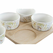 Satz für Appetithäppchen DKD Home Decor Bambus Steingut (5 pcs) (19.7 x 19.7 x 1 cm)