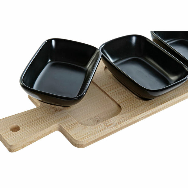 Satz für Appetithäppchen DKD Home Decor Bambus Steingut (28 x 10 x 1 cm) (4 pcs)