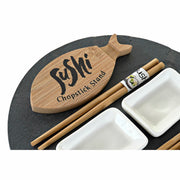 Sushi-Set DKD Home Decor aus Keramik Tafel Bambus (9 pcs)