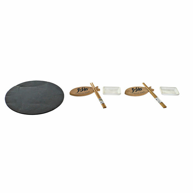 Sushi-Set DKD Home Decor aus Keramik Tafel Bambus (9 pcs)