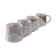 Henkelbecher DKD Home Decor Bunt Steingut Moderne (370 ml) (4 Stück)