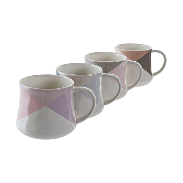 Henkelbecher DKD Home Decor Bunt Steingut Moderne (370 ml) (4 Stück)