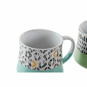 Henkelbecher DKD Home Decor Bunt Steingut (370 ml) (4 Stück)