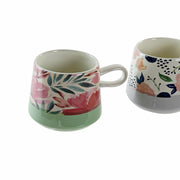 Henkelbecher DKD Home Decor Bunt Blomster Steingut Shabby Chic (400 ml) (4 Stück)