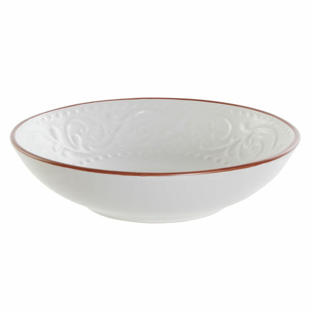 Suppenteller DKD Home Decor Braun Weiß Steingut (20.5 x 20.5 x 5 cm)