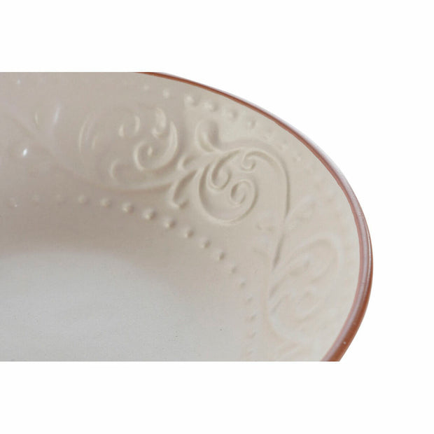 Schale DKD Home Decor Beige Steingut (20.5 x 20.5 x 5 cm)