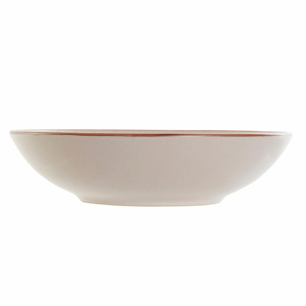 Schale DKD Home Decor Beige Steingut (20.5 x 20.5 x 5 cm)