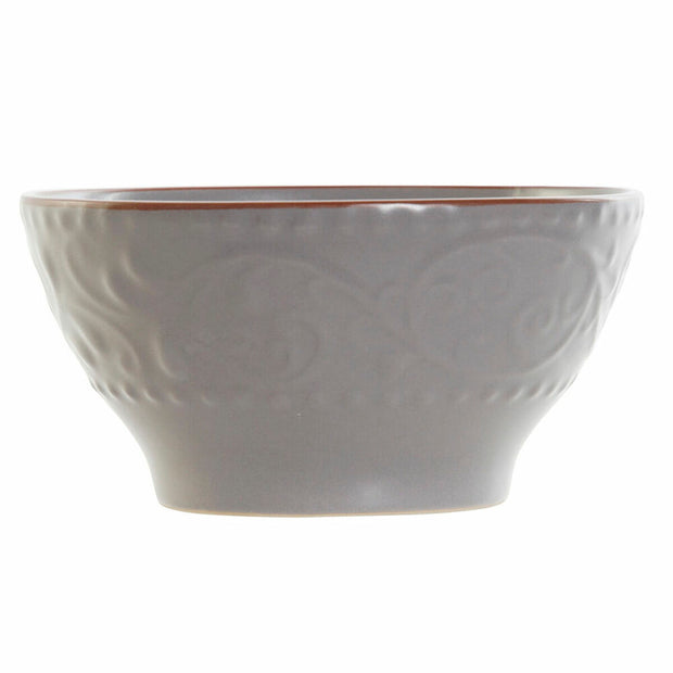 Schale DKD Home Decor Grau Steingut (14.7 x 14.7 x 7.7 cm)