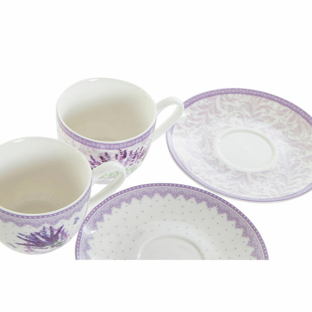 Tasse mit Untertasse DKD Home Decor (2 pcs) (90 ml)