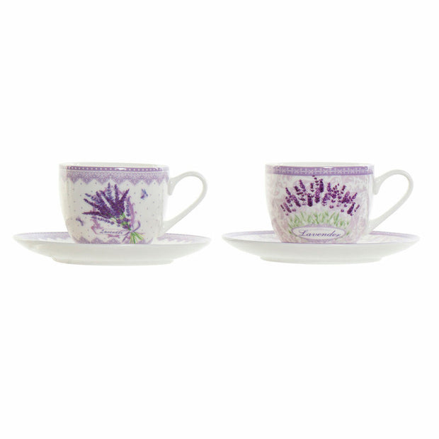 Tasse mit Untertasse DKD Home Decor (2 pcs) (90 ml)