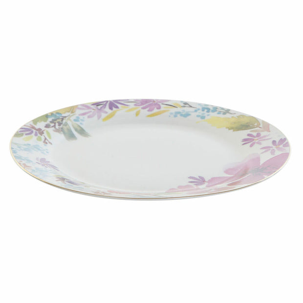 Flad plade DKD Home Decor Blomster (27 x 27 x 2 cm) (2 pcs)
